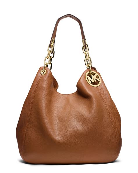 michael kors fulton large shoulder tote brown|Michael Kors large shoulder tote.